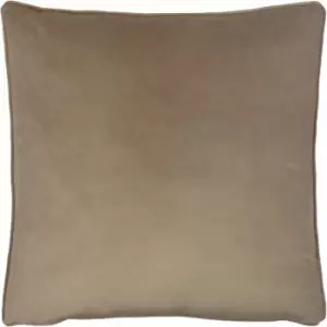 Image of Evans Lichfield Opulence Velvet Piped Edge Cushion Cover, Biscuit, 55 x 55 Cm