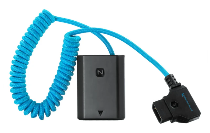 Image of Kondor Blue D-Tap to Sony a7S III NP-FZ100 Dummy Battery Cable Blue