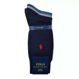 Image of Polo Ralph Lauren 3 Pack Cotton Socks - Blue