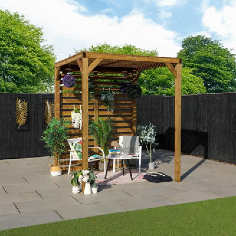 Image of Mercia 2m x 2m Modern Pergola, Brown ESDXL21PT062SK