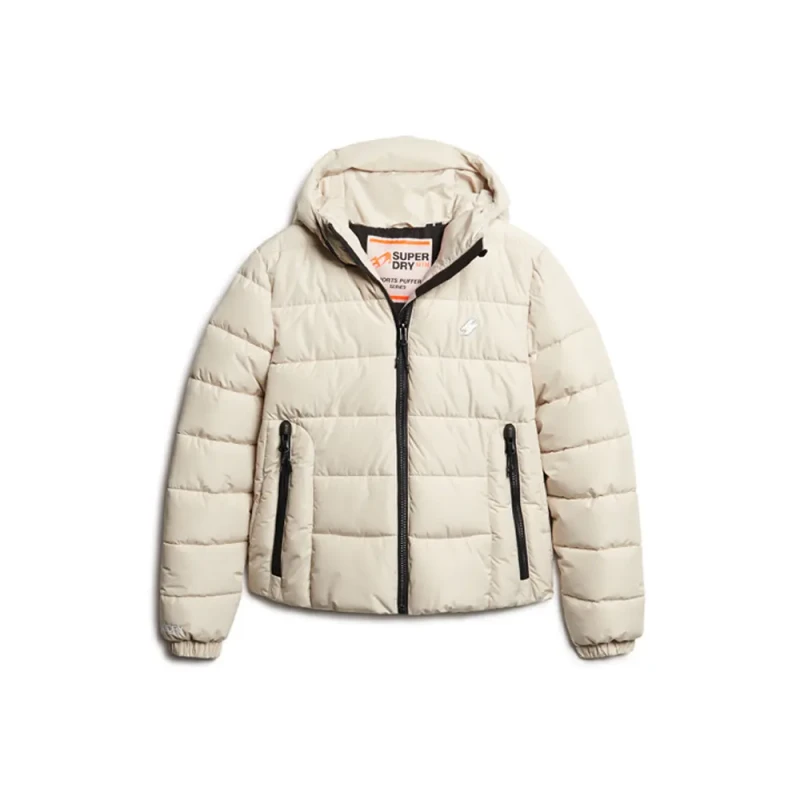 Image of Superdry Hooded Puffer Jacket Superdry Spirit Sports Blanc Female S