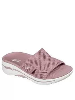 Image of Skechers Go Walk Arch Fit Flat Sandals, Rose, Size 7, Women