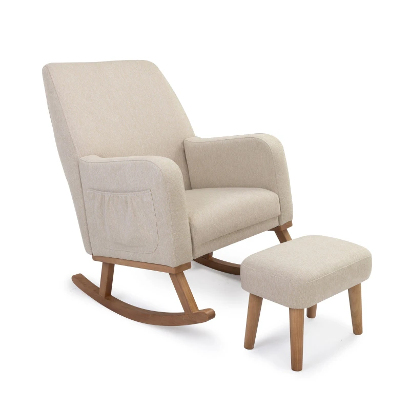Image of Babymore Callie Nursing Chair with Stool - Oatmeal Oatmeal unisex 102x70x97