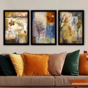 Image of 3SC147 Multicolor Decorative Framed Painting (3 Pieces)