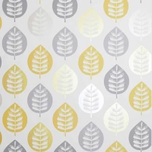 Image of Arthouse Opera Amira Leaf Metallic Wallpaper Ochre Paper