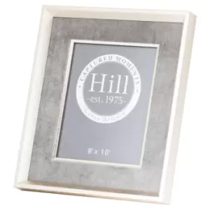Image of Antiqued Pewter Deep Framed Grey Velvet 8X10 Photo Frame