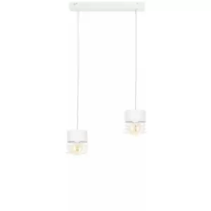 Image of Keter Atollo Bar Pendant Ceiling Light White, 50cm, 2x E27