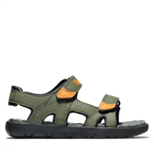 Image of Timberland Perkins Row 2-strap Sandal For Youth In Dark Green Dark Green Kids, Size 1.5