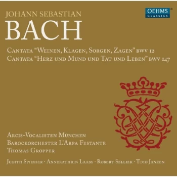 Image of Arcis-Vocalisten Munich - Johann Sebastian Bach: Cantata, 'Wienen, Klagen, Sorgen, Zagen'.. CD