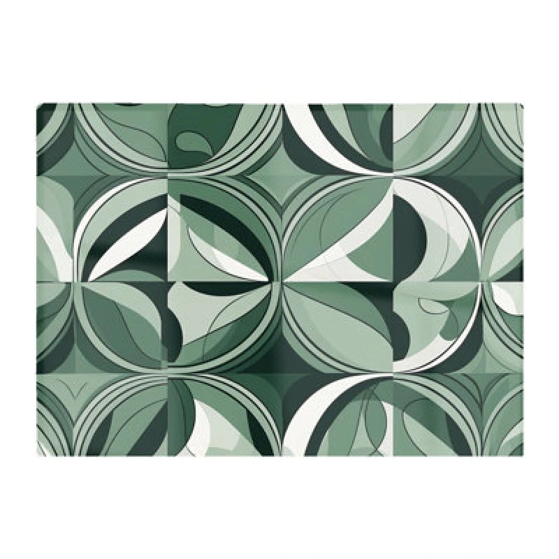 Image of Warren Reed Designer Geometric Green Black Glass Chopping Board