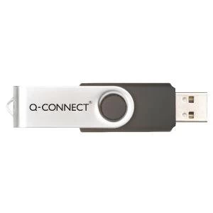 Image of Q-Connect SilverBlack USB 2.0 Swivel 32GB Flash Drive KF76970