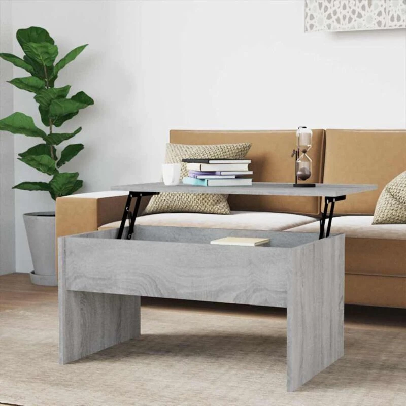 Image of Vidaxl Coffee Table Grey Sonoma 80X50.5X41.5cm Engineered Wood, Grey 819288