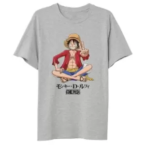 Image of One Piece T-Shirt Luffy Sitting Size M