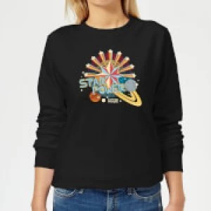 Image of Captain Marvel Star Power Womens Sweatshirt - Black - M