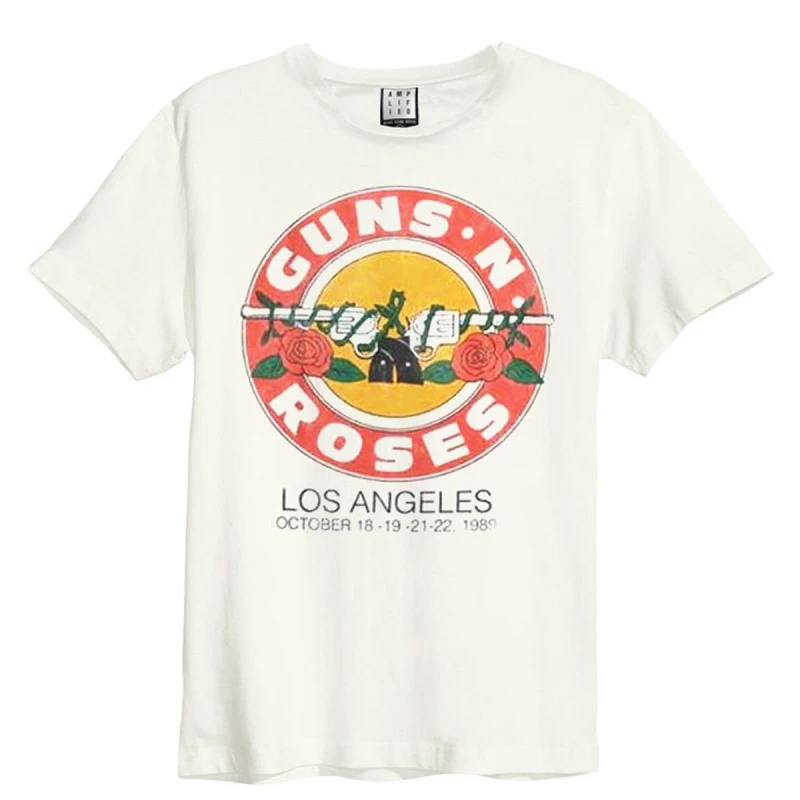 Image of Amplified Amplified Men Vintage Bullet Guns N Roses T-Shirt in White Size: X-Small White XS Male 5059699757561
