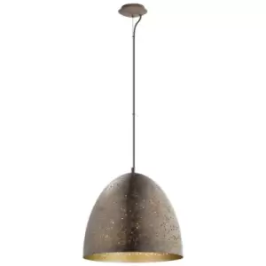 Image of Eglo - Safi Dome Pendant Ceiling Light Brown, Gold