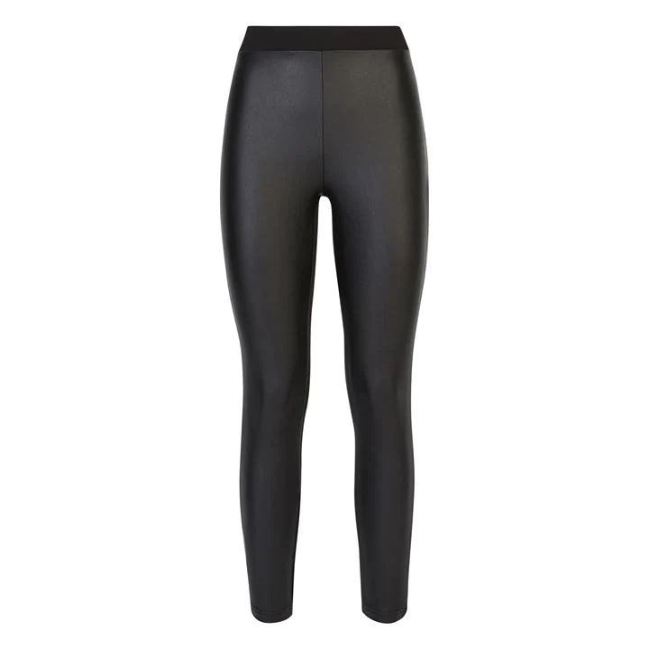 Image of James Lakeland Black Front Faux Leather Trousers - 8