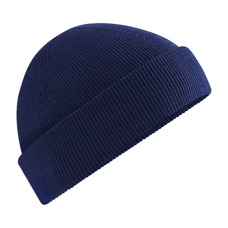 Image of Beechfield Mens Fisherman Cotton Beanie in Navy Navy Male One Size
