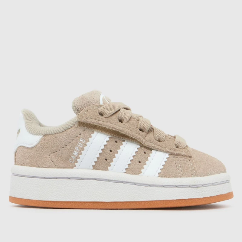 Image of Adidas Kids Campus Infant Trainers Wonder Beige White Gum Natural, 7infant