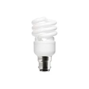 Image of Tungsram 15W T2 Heliax B22d Spiral Fluo Bulb Bayonet 950lm EEC A