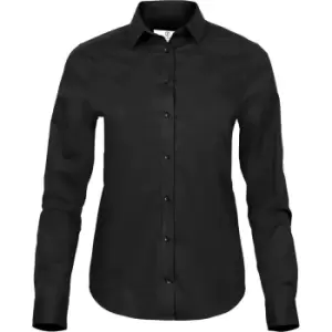 Image of Tee Jays Womens/Ladies Luxury Stretch Shirt (XL) (Black)