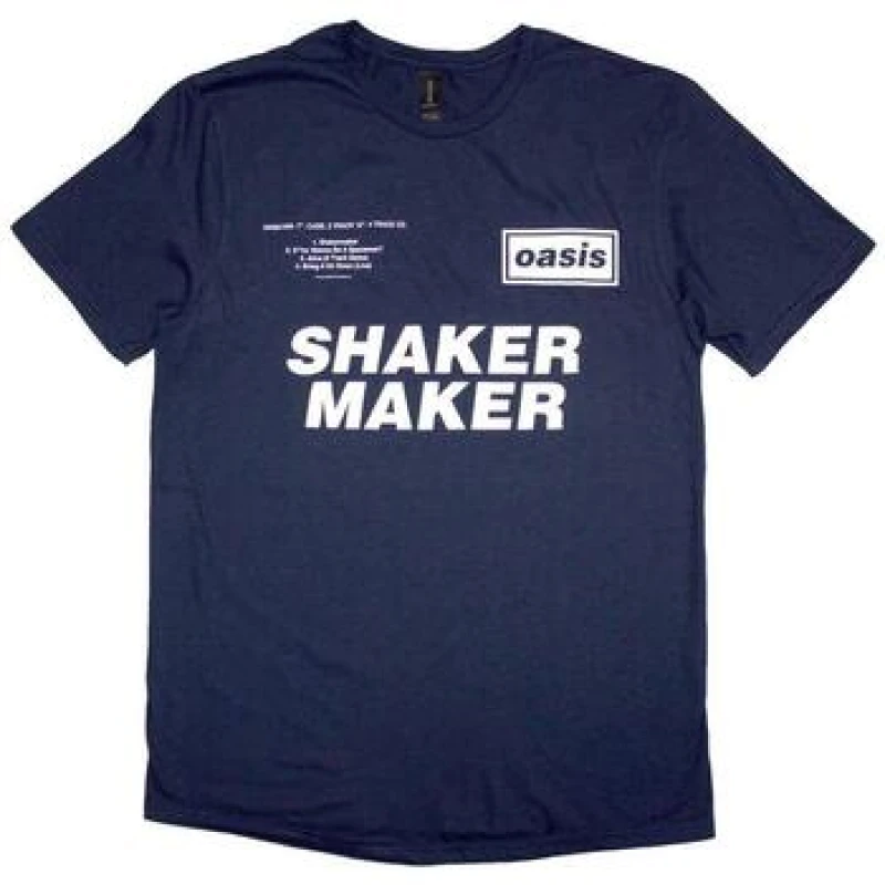 Image of Oasis Oasis Men Shakermaker Tracklisting T-Shirt in Navy Size: Medium Navy M Male 5063574401586