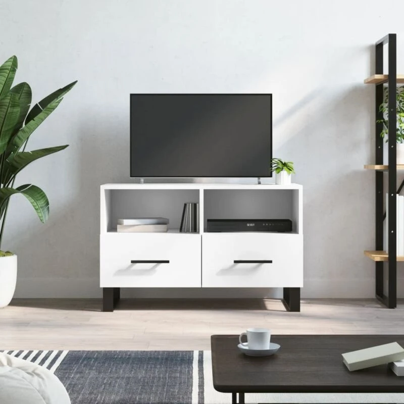 Image of Vidaxl TV Cabinet White 80X36X50 Cm Engineered Wood, White 828996