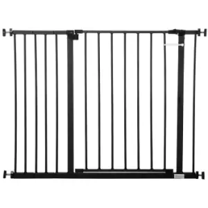 Image of PawHut Dog Gate Pet Safety Gate Stair Barrier Auto Close Door Adjustable 76 - 107 cm, Black