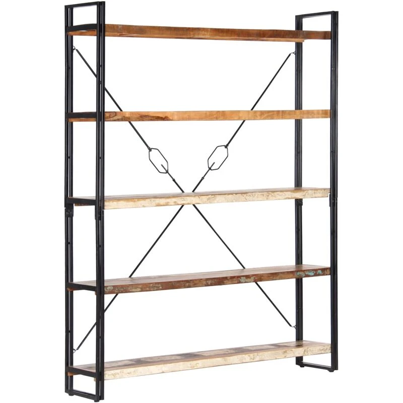 Image of VIDAXL 5-Tier Bookcase 140x30x180cm Solid Reclaimed Wood vidaXL 286583