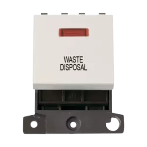 Image of Click Scolmore MiniGrid 20A Double-Pole Ingot & Neon Waste Disposal Switch White - MD023PW-WD