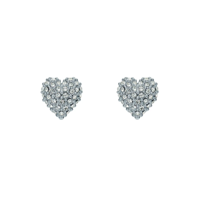 Image of Ted Baker Adoraa Crystal Heart Stud Earrings - Silver Silver One Size