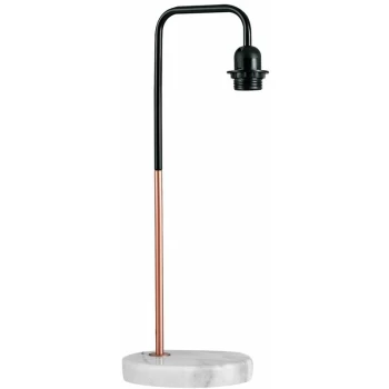 Image of Talisman Table Lamp With White Solid Marble Base - Copper