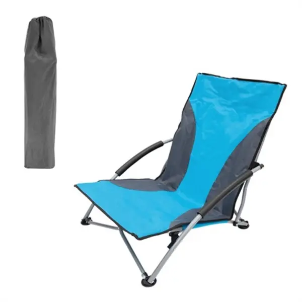 Image of Milestone Low Slung Folding Beach/Camping Chair - Blue 12089