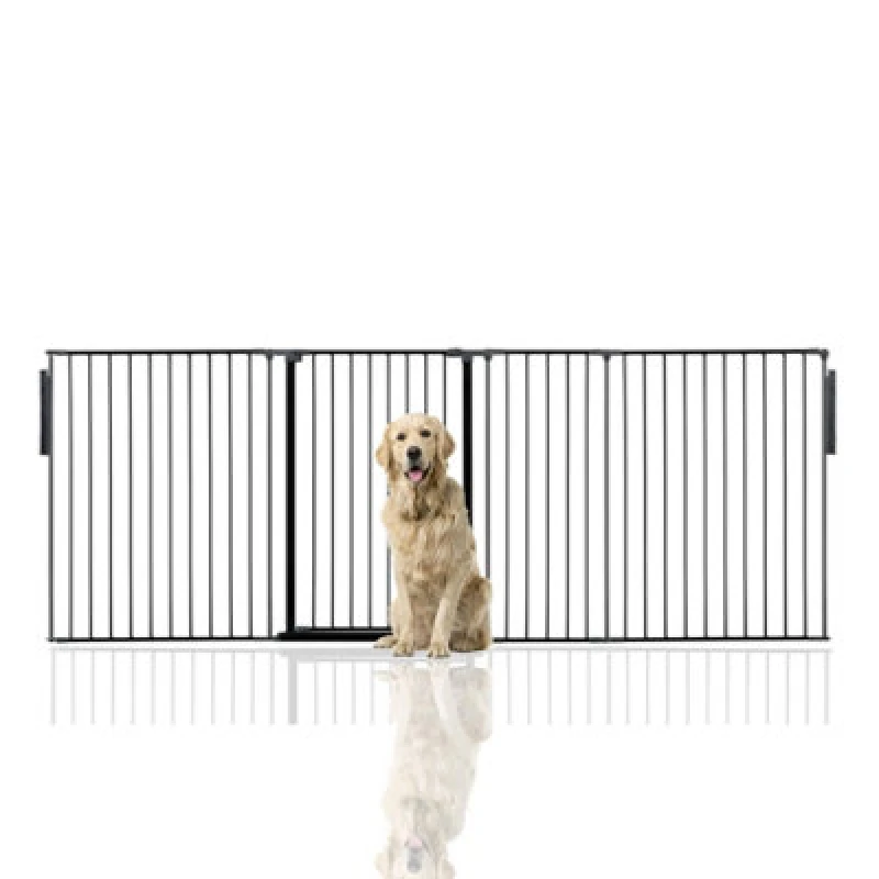 Image of Bettacare Premium Extra Tall Multi Panel Flexible Dog Barrier, Up To 272Cm Wide, Black, 105Cm Tall