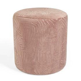 Image of Jacquard Round Velvet Stool
