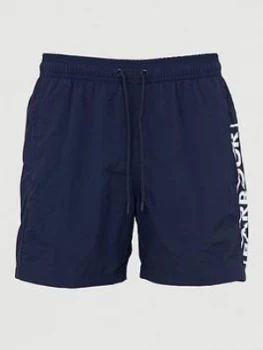 Image of Barbour International Large Logo Swim Shorts - Navy