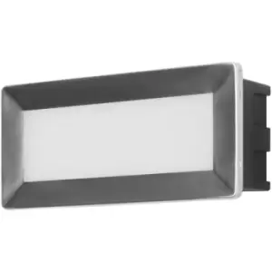 Image of Forlight Rect LED Outdoor Recessed Wall Lamp Stainless steel, Opal, Warm-White 3000K, IP65
