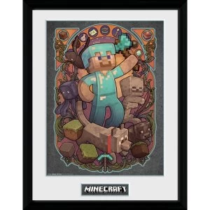 Image of Minecraft Steve Nouveau Framed Collector Print