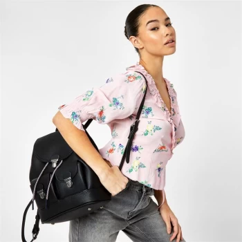 Image of Jack Wills Brighton Print Frill Wrap Top - Pale Pink