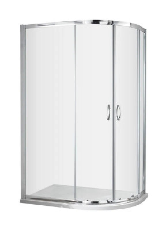 Image of Hudson Reed Ella Offset Quadrant Shower Enclosure, Durable Sliding Glass Doors Shower Screen In Chrome, 1850 X 1000 X 800mm