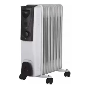 Image of 1500w 1.5kw 7 Fin Oil Filled Radiator / Heater with Thermostat