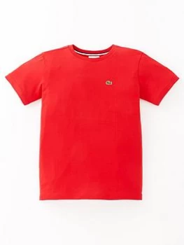 Image of Lacoste Boys Classic Short Sleeve T-Shirt - Red, Size 10 Years
