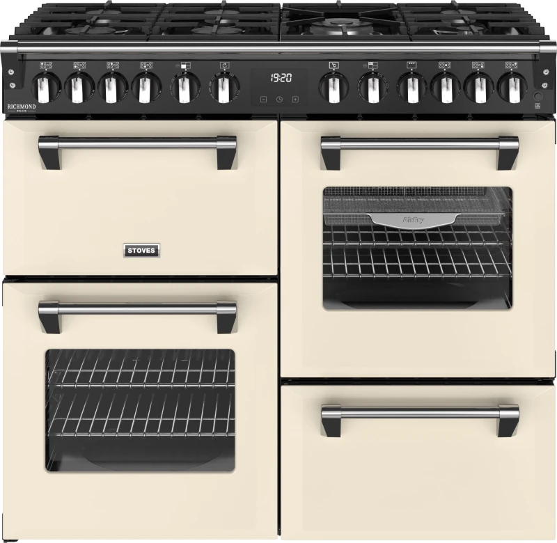 Image of Stoves Richmond Deluxe 100cm Dual Fuel Range Cooker - Cream - A/A/A Rated