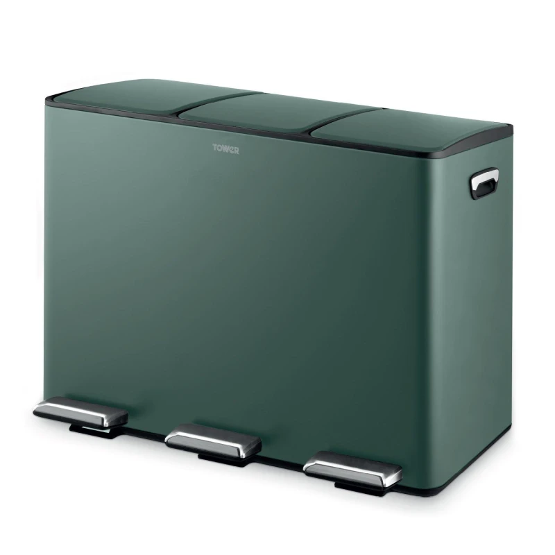 Image of Tower 45L Recycling Pedal Bin Bins Medium Green 72279615390
