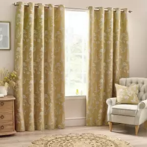 Image of Sophia Room Darkening Eyelet Curtains Gold / 229 x 229cm