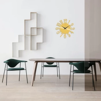 Image of Metal Wall Clock 14 - Gold Gold Decorative Metal Wall Clock