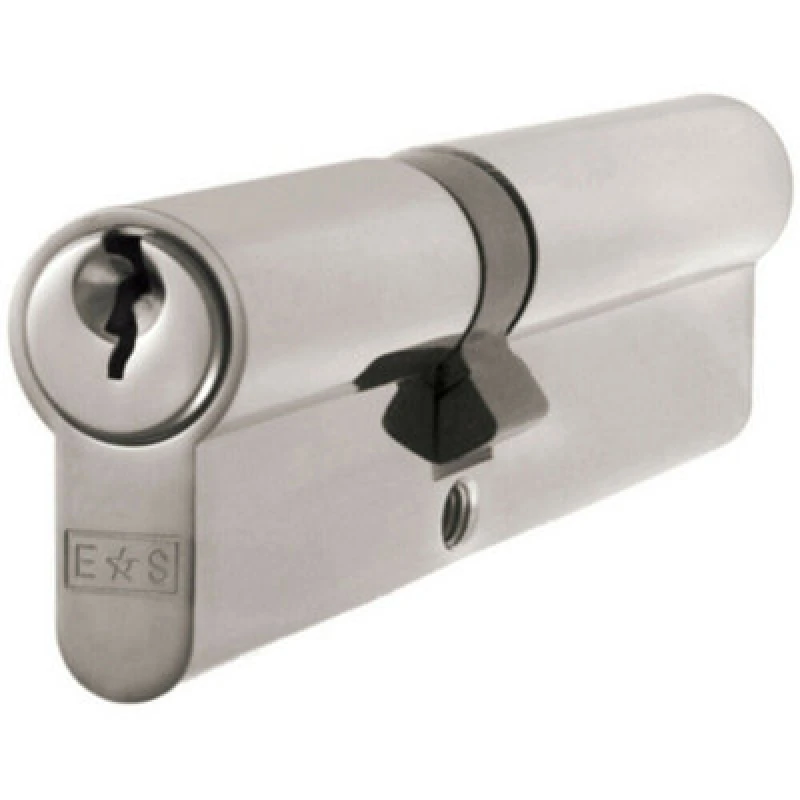 Image of Loops 40/60mm Offset EURO Double Cylinder Lock Keyed to Differ 5 Pin Satin Chrome Multi unisex