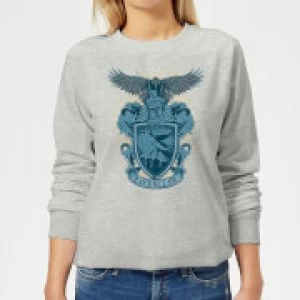 Image of Harry Potter Ravenclaw Drawn Crest Womens Sweatshirt - Grey - M