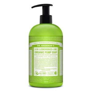 Image of Dr Bronner Dr Bronner Dr Bronner Organic Pump Soaps Sugar Lemongrass Lime 710ml