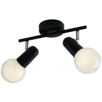 Image of Fan Europe Punto - Twin Ceiling Spotlight, Black, E27